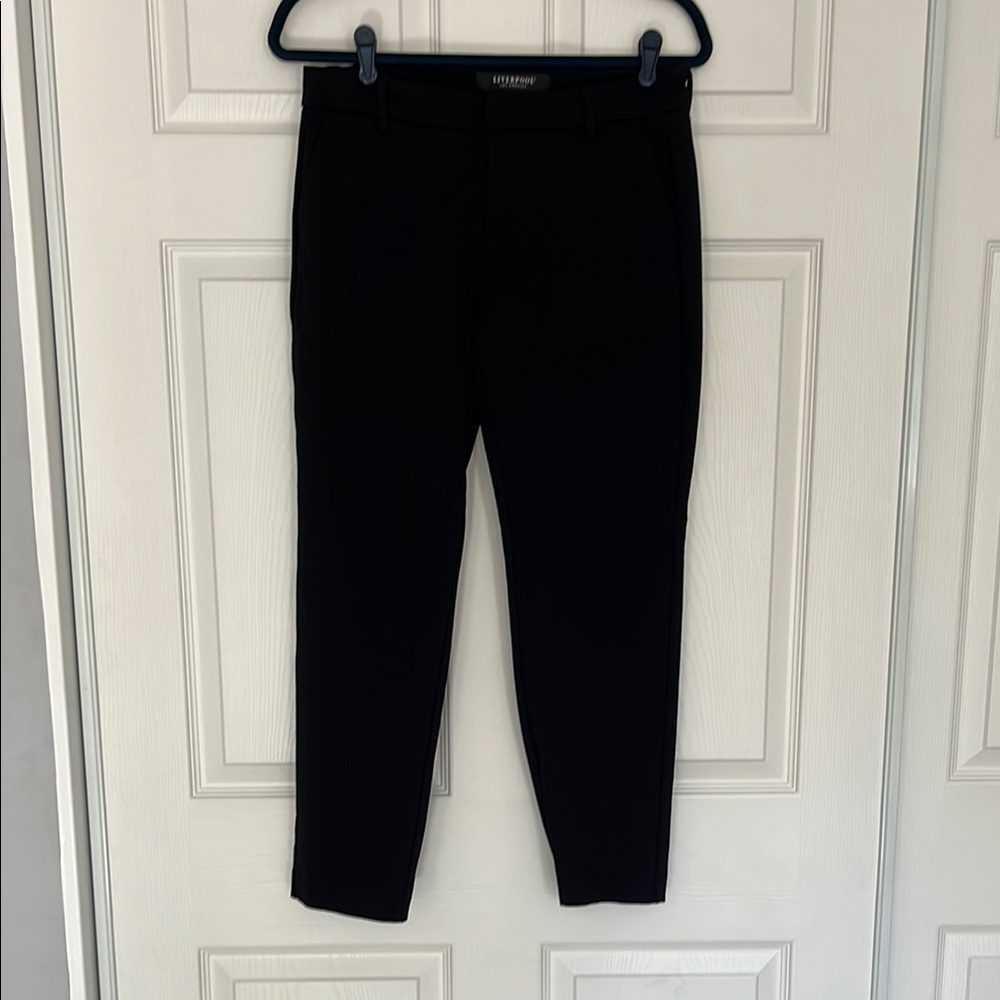 Liverpool Black Trousers Slim Fit High Waisted